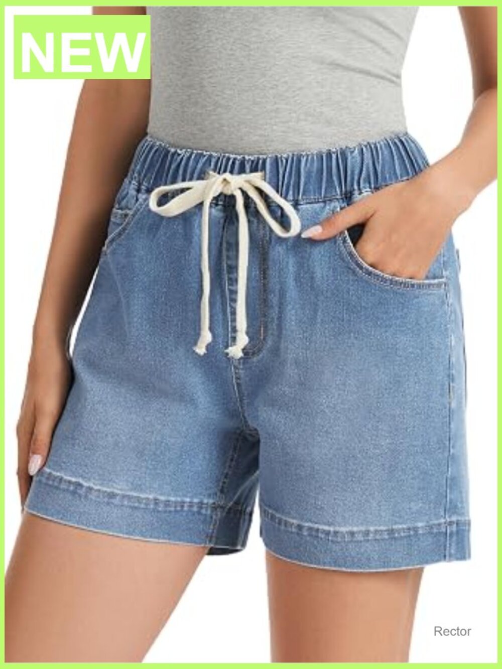 High Waisted Denim Shorts for Women Baggy Loose Fit Casual Summer Elastic